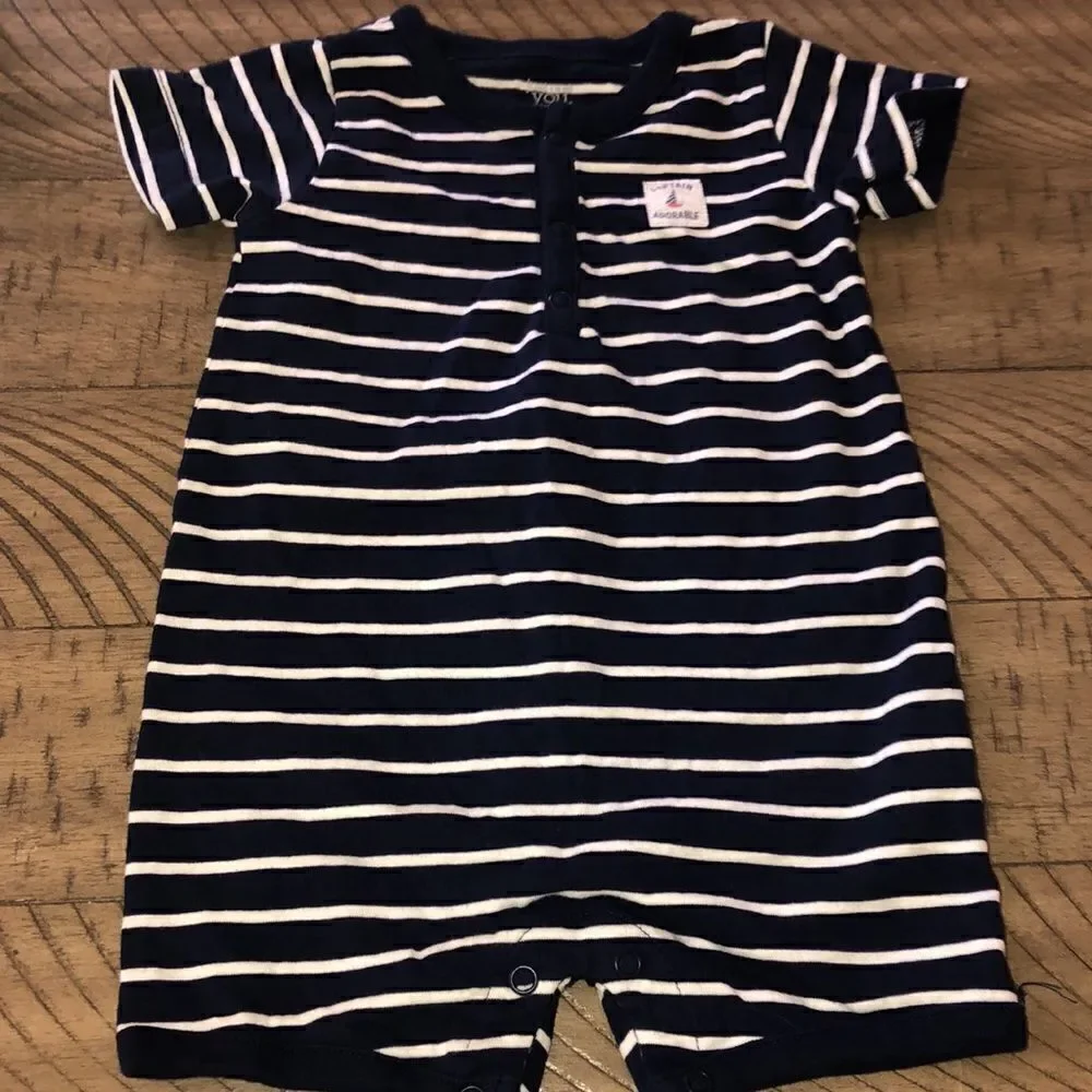 Captain 👩‍✈️ 👩‍✈️ Adorable! Carters Onesie Snap Bottom for Easy In and Out.
